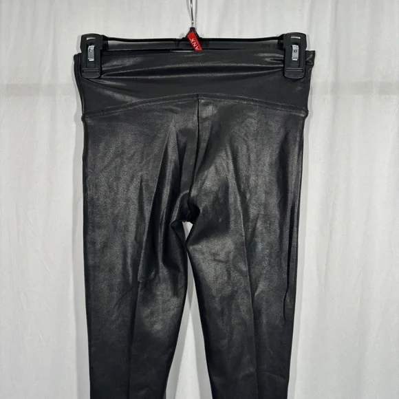 NWT $110‎ Spanx [ Small ] Side Stripe Faux Leather Leggings in Black/White - Picture 12 of 13